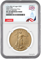 2026-W 1 oz Enhanced Gold Eagle 250 AR NGC MS70 (1776-2026)