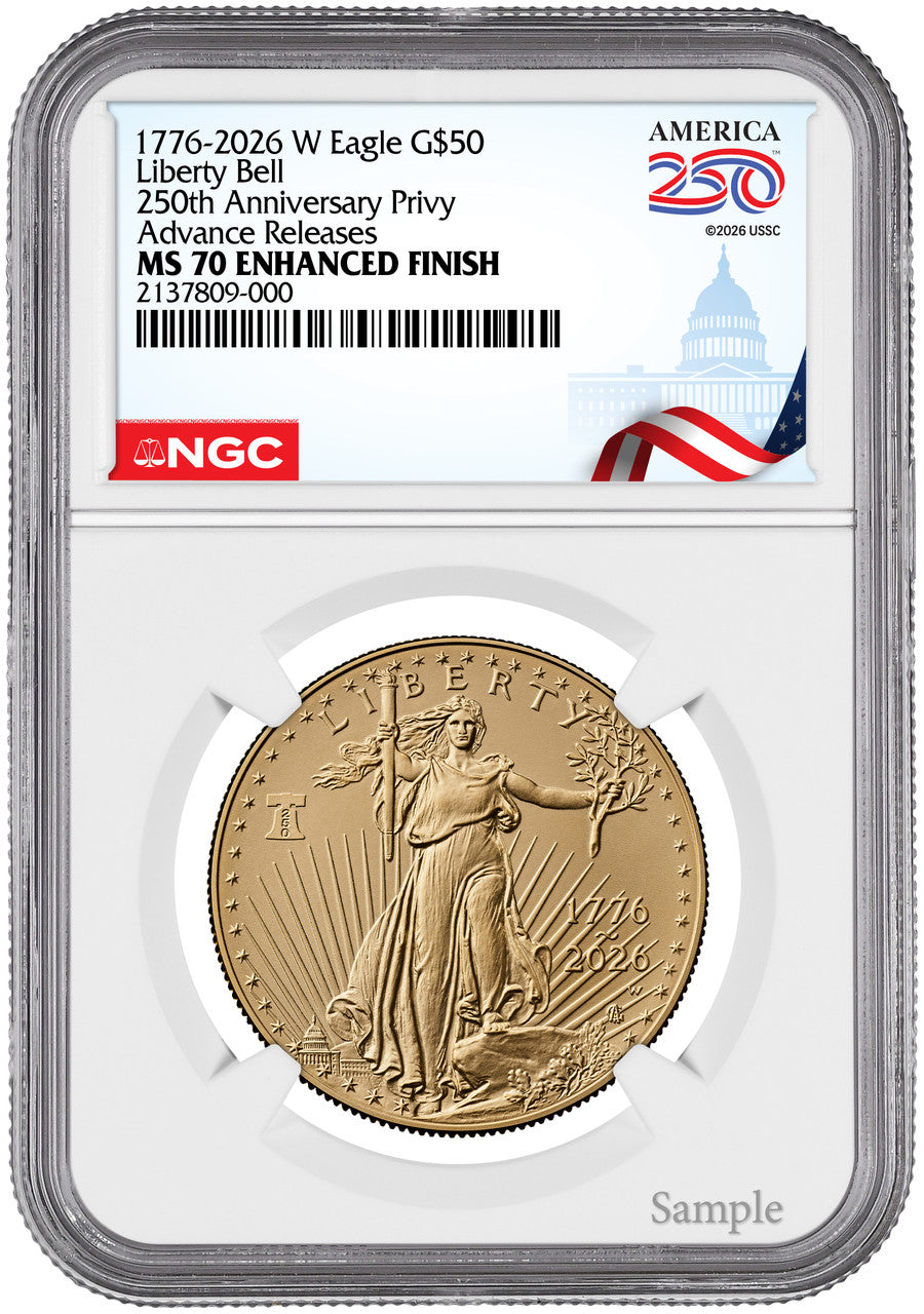 2026-W 1 oz Enhanced Gold Eagle 250 AR NGC MS70 (1776-2026)
