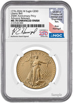 2026-W 1 oz Enhanced Gold Eagle 250 AR NGC MS70 (1776-2026) Harrigal