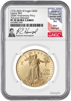 2026-W 1 oz Proof Gold Eagle 250 Liberty Bell AR NGC PF70 Harrigal (1776-2026)