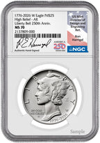 2026-W (1776-2026) $25 Dual Date Liberty Bell Privy Palladium Eagle AR NGC MS70 Harrigal