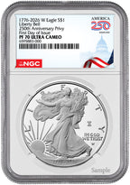2026 W Silver Eagle Liberty Bell 250 Privy FDI PF70 NGC (1776-2026)