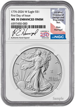 2026 Silver Eagle 250 (1776-2026) NGC MS70