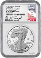 2026 W Silver Eagle Liberty Bell 250 Privy FDI PF70 NGC Harrigal (1776–2026)
