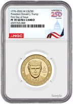 2026-W President Donald Trump 1 oz Proof Gold FDI NGC PF70 Congress Label