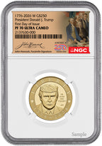 2026-W President Donald Trump 1 oz Proof Gold FDI NGC PF70 Hancock Label
