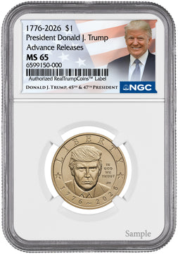 2026 President Donald J. Trump Semiquincentennial Coin AR NGC MS65 Trump