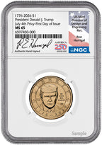 2026 (1776-2026) President Donald J. Trump $1 July 4th Privy FDI NGC MS65 Harrigal