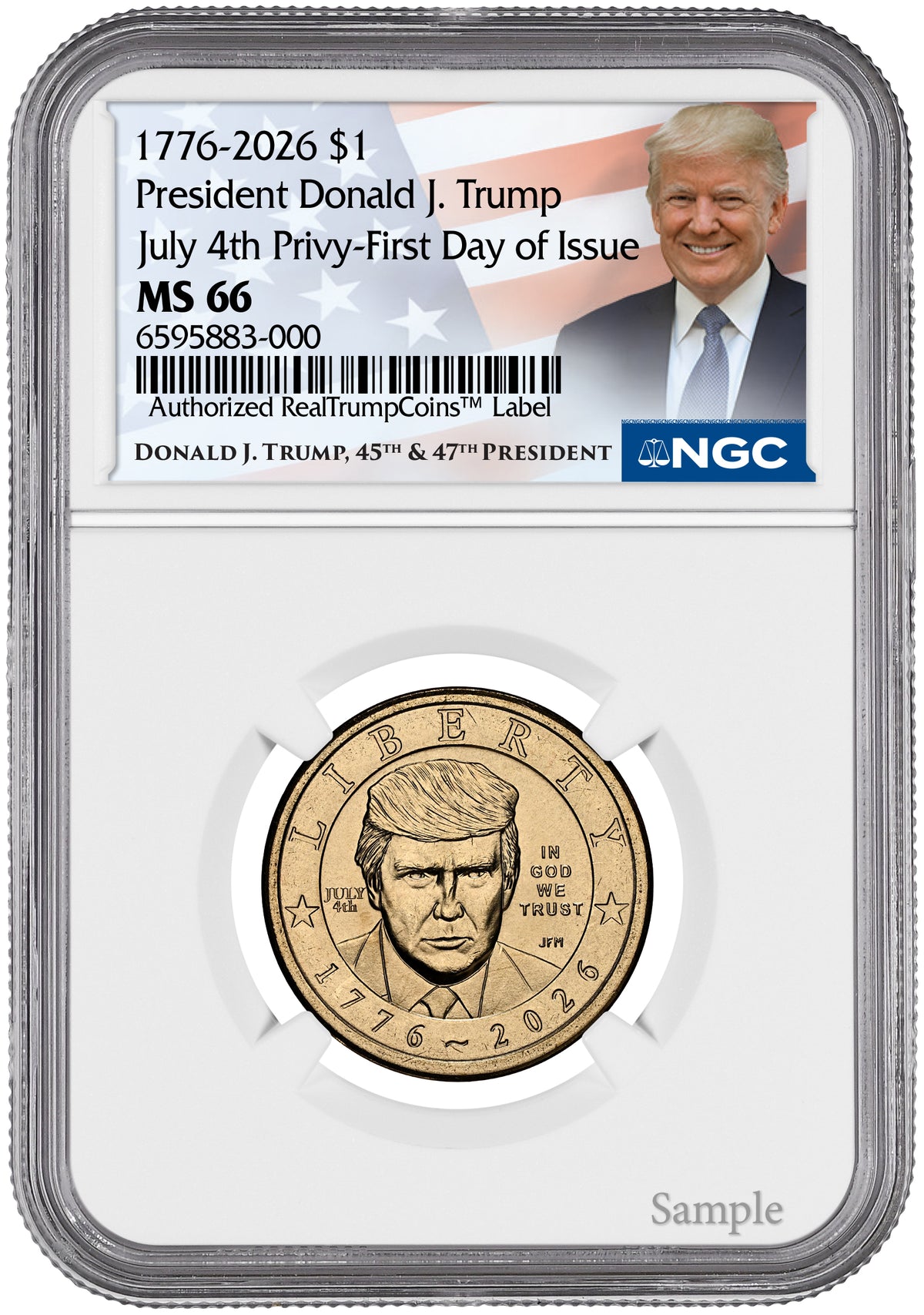2026 President Donald J. Trump Semiquincentennial July 4th Privy FDI NGC MS66 Trump