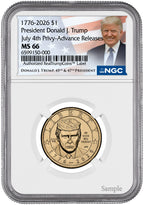 2026 President Donald J. Trump Semiquincentennial July 4th Privy AR NGC MS66 Trump