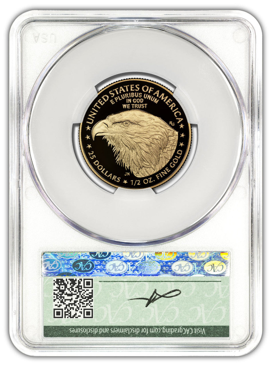 2026-W 1/2 oz Proof Gold Eagle 250 Liberty Bell AD CAC PR70 (1776-2026)