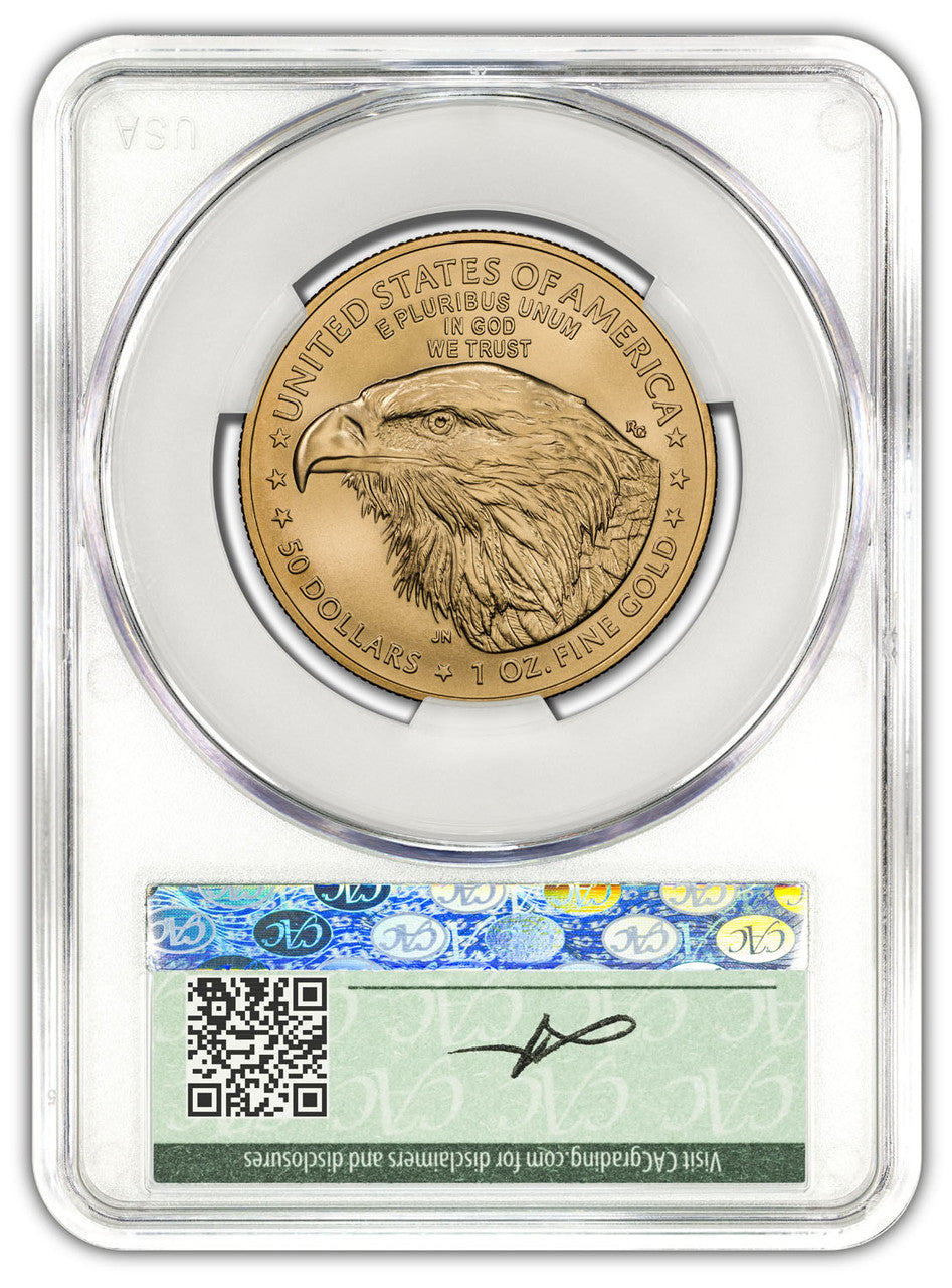 2026-W $50 1 oz Burnished Gold Eagle Advanced Delivery CAC MS70