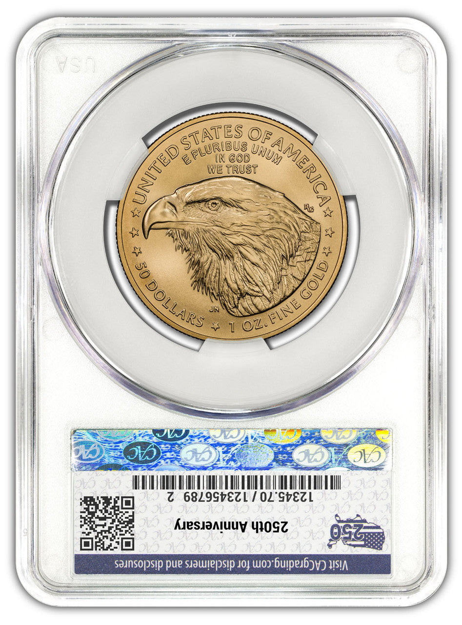 2026-W 1 oz Enhanced Gold Eagle 250 Liberty Bell FDD CAC MS70 (1776-2026) Flag