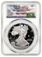 2026 W Silver Eagle Liberty Bell Battlefield 250 Privy AD CAC PR70 (1776–2026)