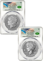 2026-P Morgan and Peace Dollar Diamond Field Two-Coin Set AD CAC MS70 Founders