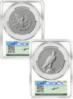 2026-P Morgan and Peace Dollar Reverse Proof 2-Coin Set CAC PR70 Advanced Delivery Founders Label