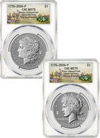 2026-P Morgan and Peace Dollar Diamond Field Two-Coin Set FDD CAC MS70 Battlefield
