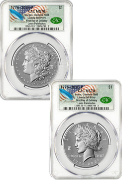 2026-P Morgan and Peace Dollar Diamond Field Two-Coin Set FDD CAC MS70 Founders
