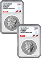 2026-P Morgan and Peace Dollar Reverse Proof Two-Coin Set NGC PF70 Advanced Releases America 250 Label
