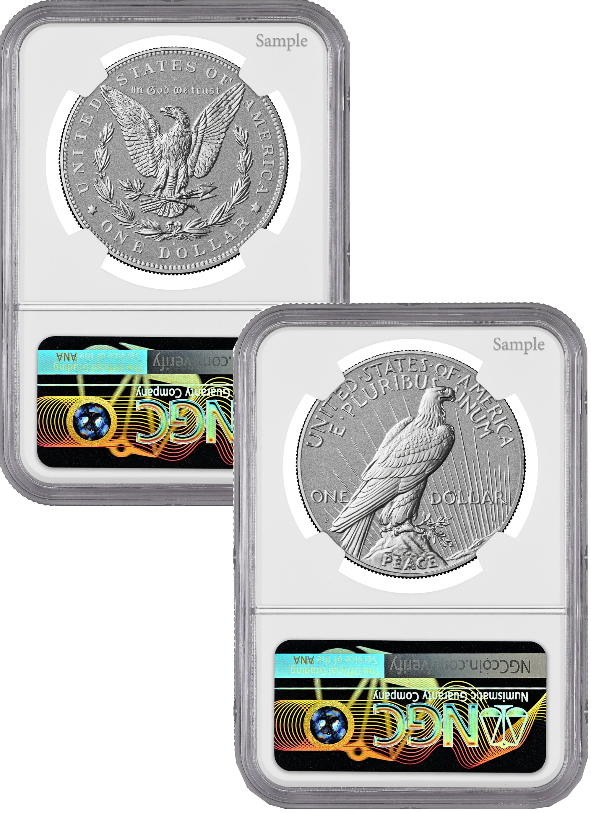 2026-P Morgan and Peace Dollar Reverse Proof Two-Coin Set NGC PF70 Advanced Releases Harrigal America 250 Label