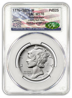 2026-W (1776-2026) $25 Dual Date Liberty Bell Privy Palladium Eagle FDD CAC MS70 Flag