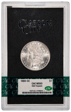 1882-CC $1 GSA Treasure Hoard Morgan Dollar CACG MS63