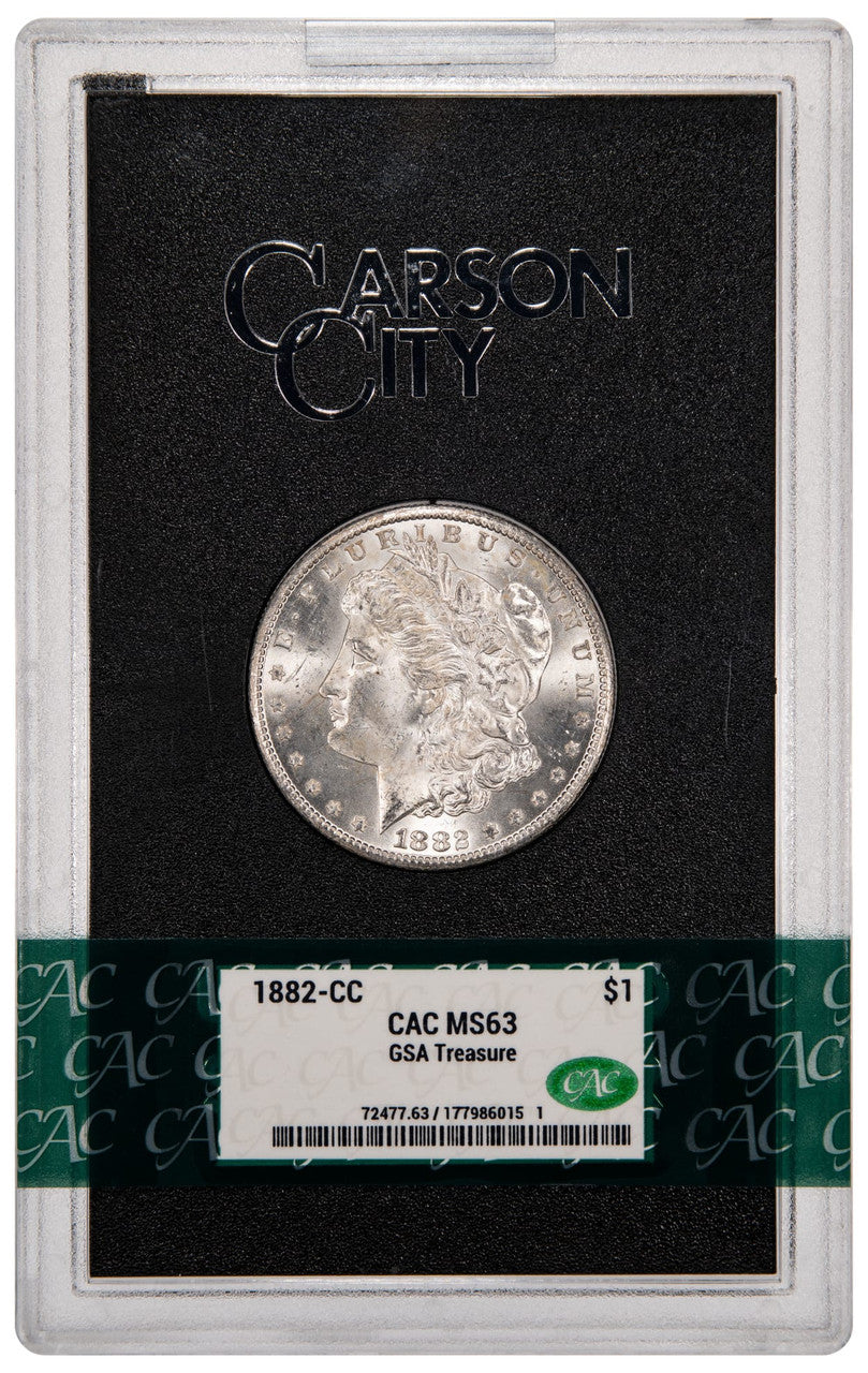 1882-CC $1 GSA Treasure Hoard Morgan Dollar CACG MS63