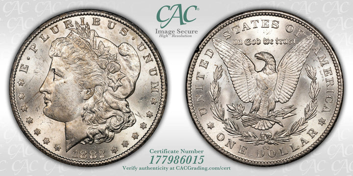 1882-CC $1 GSA Treasure Hoard Morgan Dollar CACG MS63
