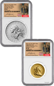 2026 1804 Draped Bust Gold Coin & Silver Medal FDI NGC SP70 Hancock