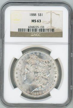 1888 S$1 Morgan Dollar NGC MS63