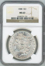 1888 S$1 Morgan Dollar NGC MS63