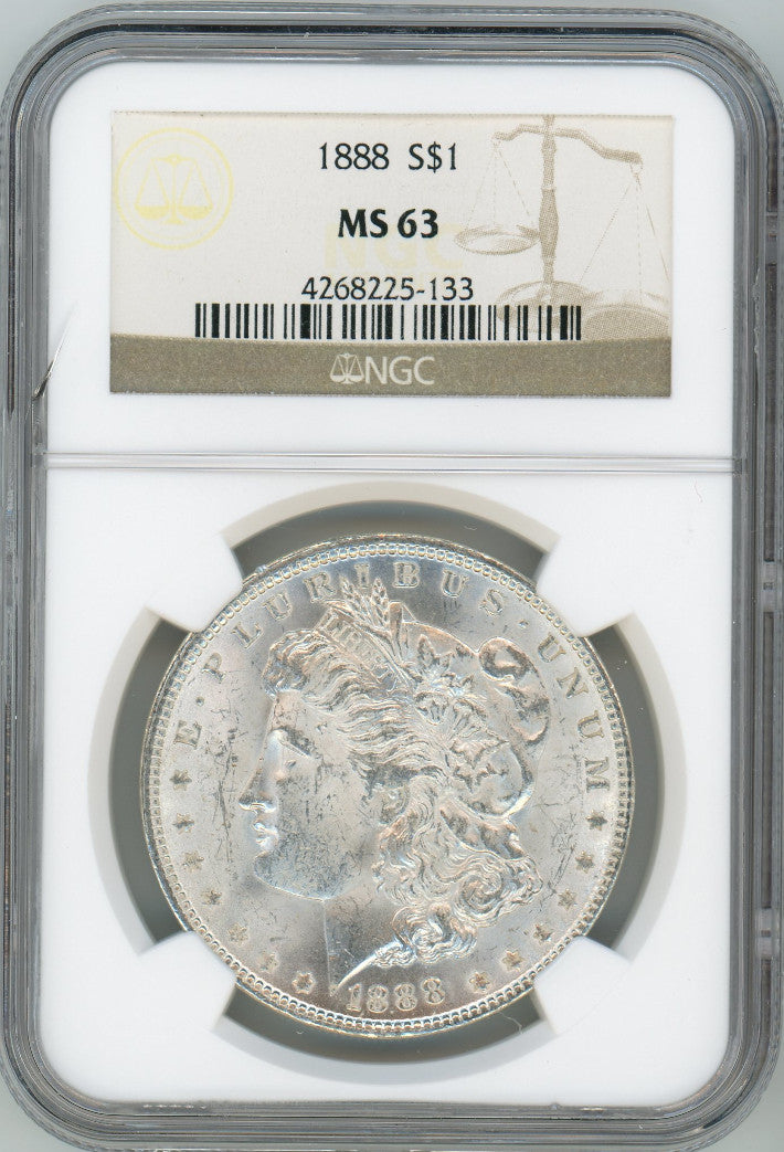 1888 S$1 Morgan Dollar NGC MS63
