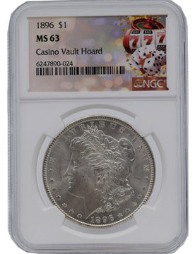 1896 S$1 Morgan Dollar Casino Vault Hoard NGC MS63