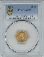 1905 $2.50 Liberty Quarter Eagle PCGS AU58