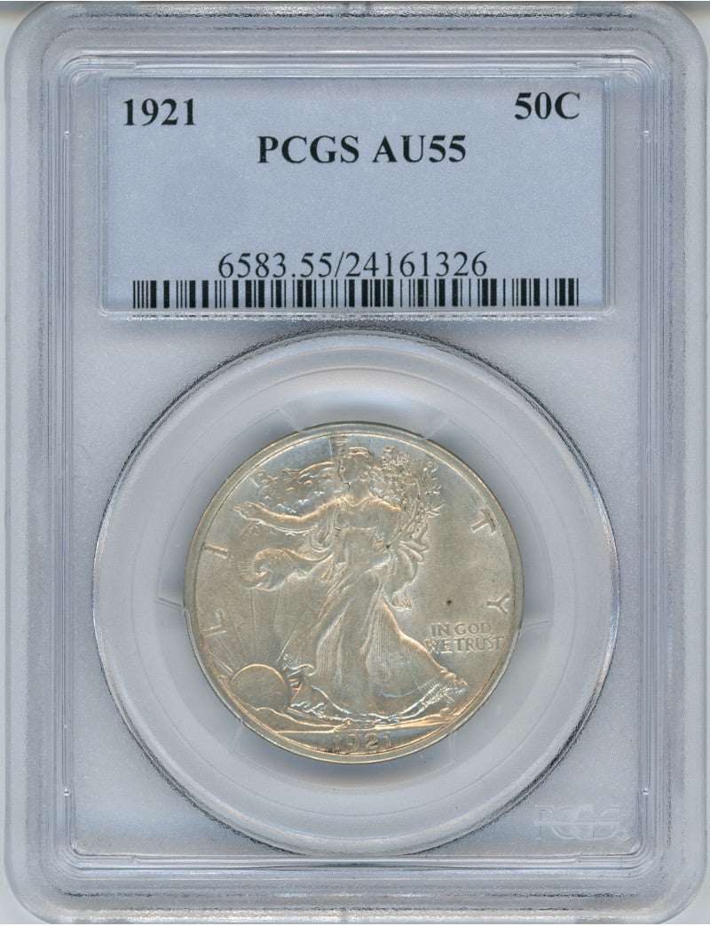 1921 50C Walking Liberty Half Dollar PCGS AU55