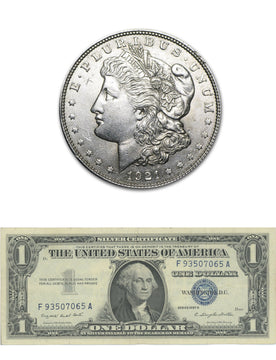 1921 Morgan Silver Dollar / 1957 Silver Certificate AU Condition