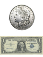 1921 Morgan Silver Dollar / 1957 Silver Certificate AU Condition