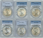 1921-1935 Peace Dollar PCGS Mint State 24 Coin Set