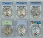 1921-1935 Peace Dollar PCGS Mint State 24 Coin Set
