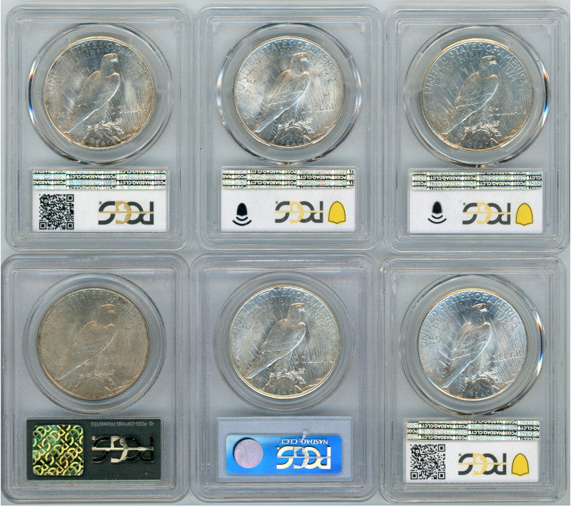 1921-1935 Peace Dollar PCGS Mint State 24 Coin Set