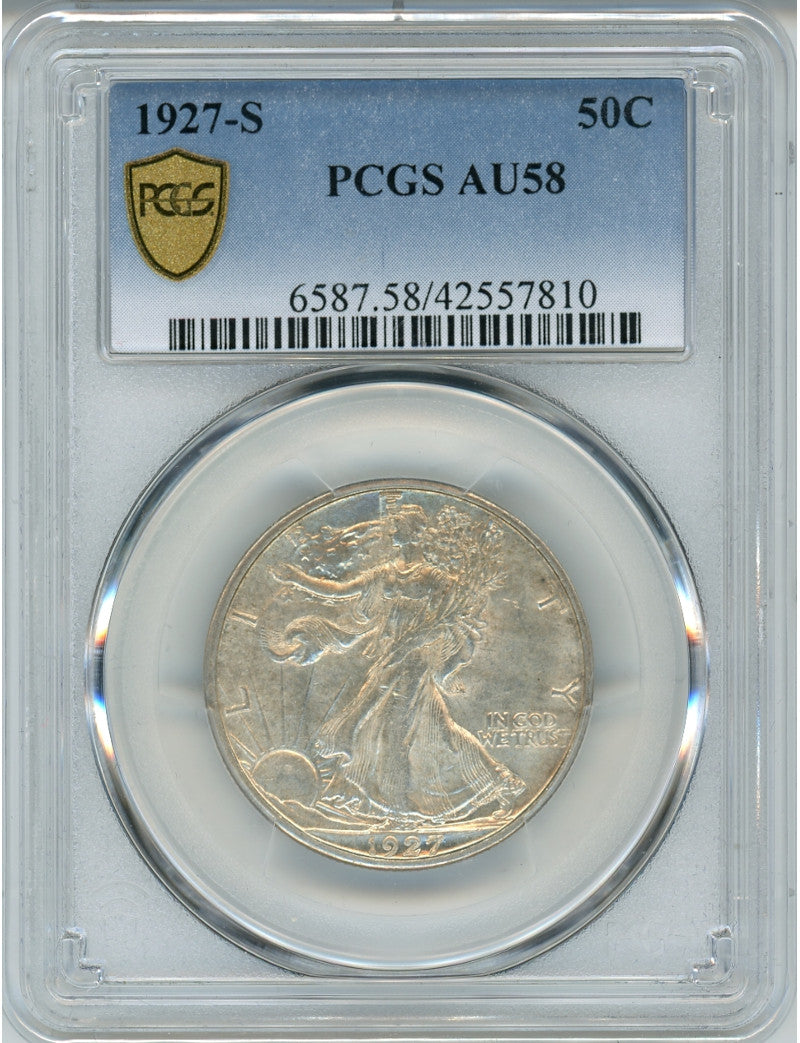 1927-S 50 Walking Liberty Half Dollar PCGS AU58