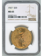 1927 $20 Saint Saint-Gaudens Double Eagle NGC MS65