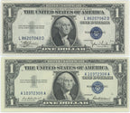 1935 No Motto & 1957 With Motto $1 Silver Certificate Set