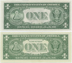 1935 No Motto & 1957 With Motto $1 Silver Certificate Set