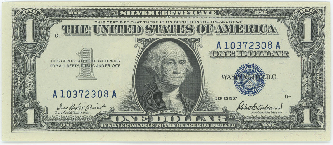 1957 One Dollar Silver Certificate AU