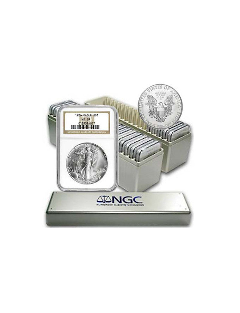 1986-2021 American Silver Eagle 36-pc Set NGC MS69 (2 New NGC Boxes)