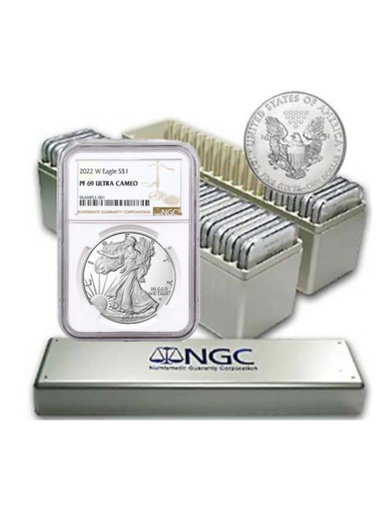 1986-2022 American Silver Eagle 37-Coin Set NGC PF69 Ultra Cameo (2 New NGC Boxes)