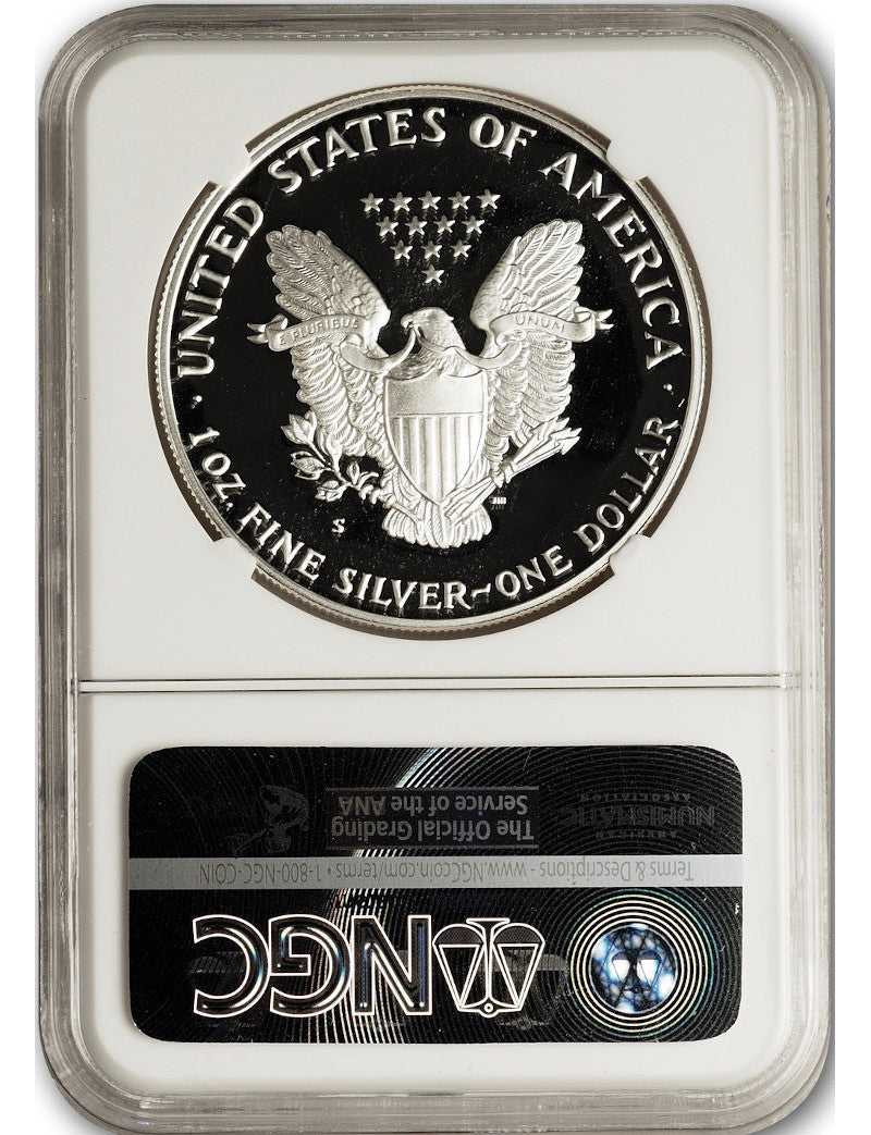 1986-S American Silver Eagle NGC PF70 UCAM Mercanti Signed