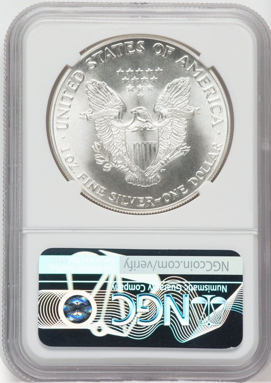 1986 American Silver Eagle NGC MS70 Ron Harrigal Signed