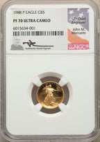 1988-2019 $5 Tenth-Ounce Gold Eagle 31 Coin Set NGC PF70 Mercanti Signed